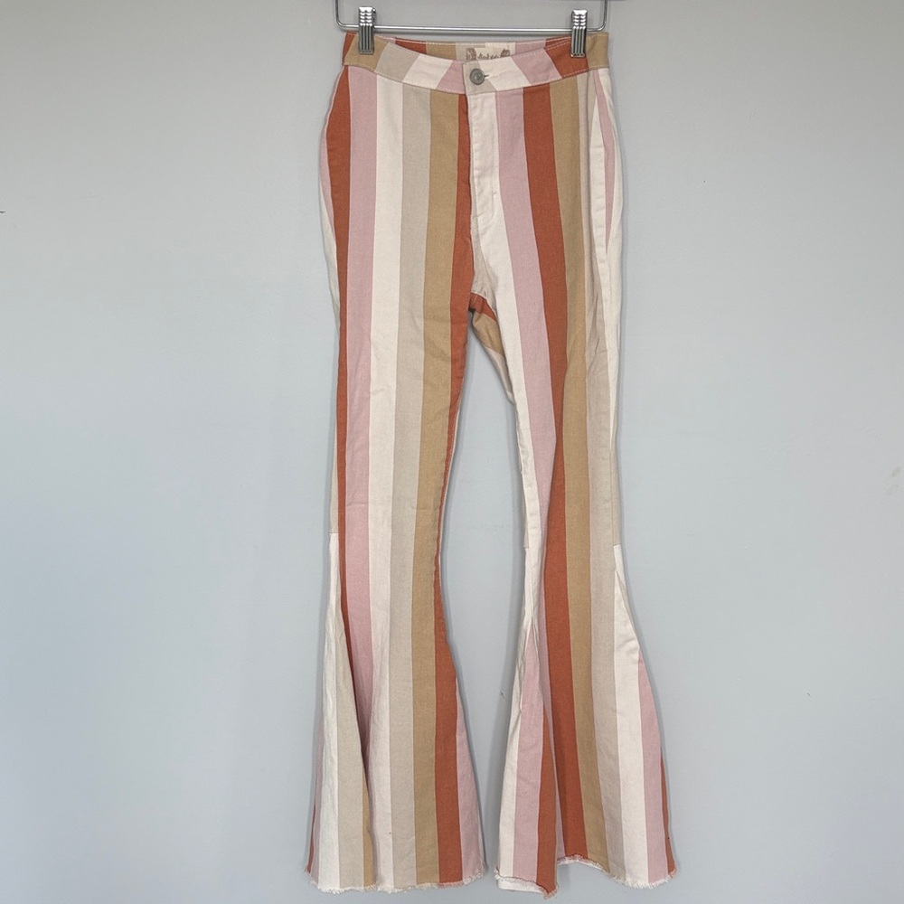 Altar'd State Pink and Cream Striped Pants